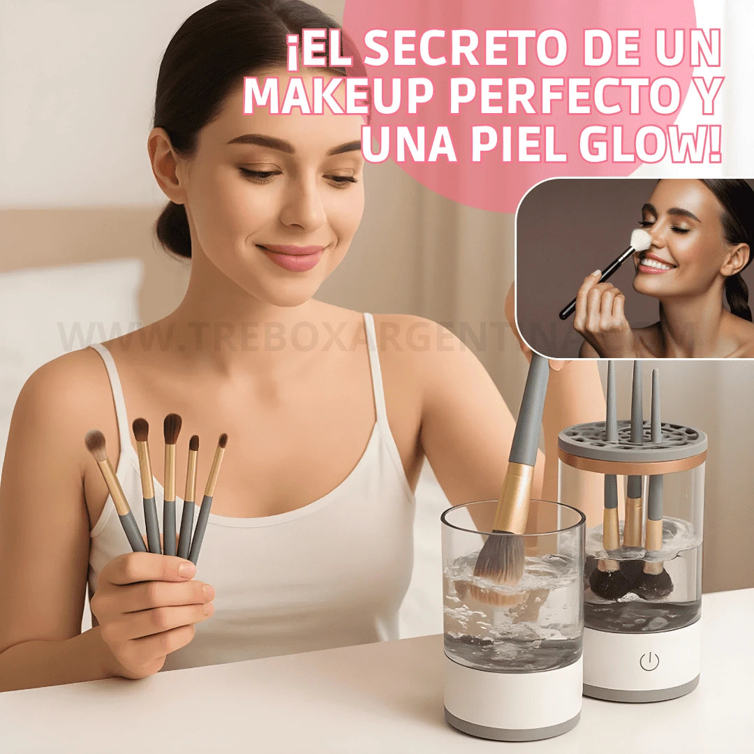 COMBO BEAUTY💄 | Limpiador Eléctrico de Brochas BrushClean  + Neceser WashBag: Cuidá tus brochas y llevá tu make-up con estilo donde quieras.
