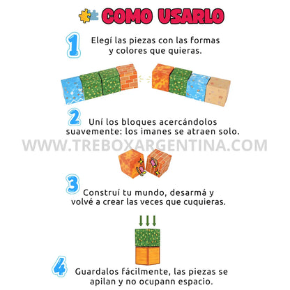 EDICIÓN LIMITADA🔥 |  Bloques Imantados MineCraft: Dejá que tus hijos construyan su propio universo