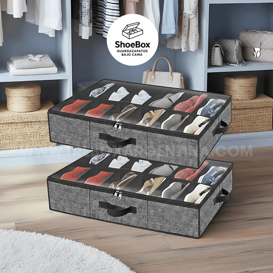 2X1 🎁 | ShoeBox Guardazapatos Bajo Cama: Tu calzado ordenado, protegido y listo para usar