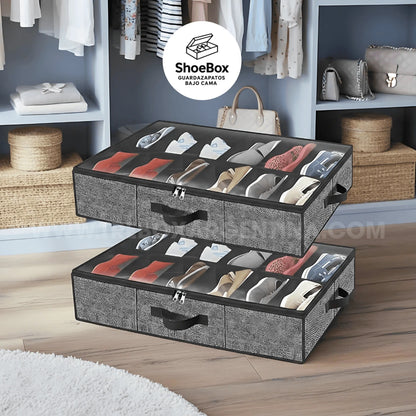 2X1 🎁 | ShoeBox Guardazapatos Bajo Cama: Tu calzado ordenado, protegido y listo para usar