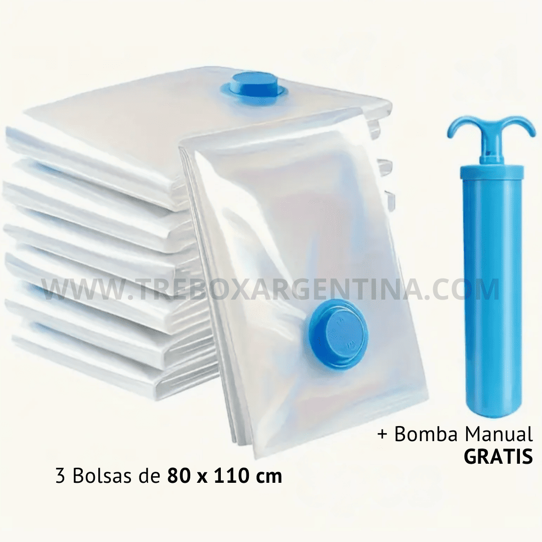 PACK 3 BOLSAS + 1 BOMBA DE REGALO [PROMO LIMITADA🔥]  Bolsas de Vacio SpaceZip™ | Ordená todo y ganá espacio sin gastar de más