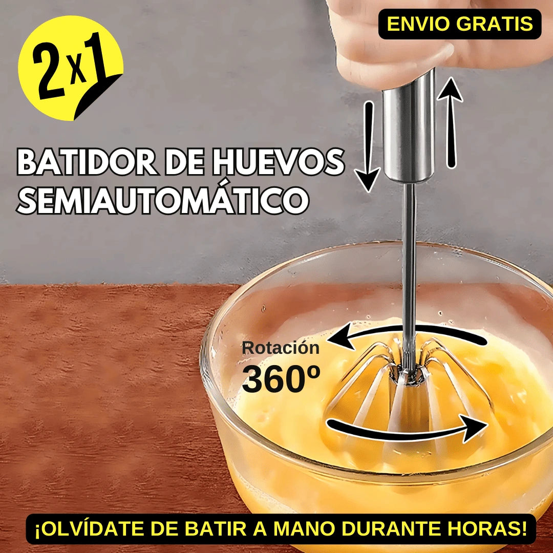 Batidor de Huevo Semiautomático MIXER PRO - 2X1 ¡Compra 1 y Lleva 1 GRATIS!