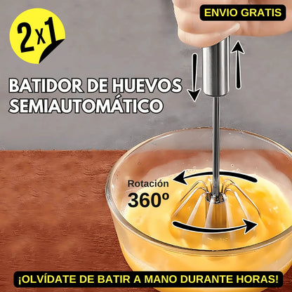Batidor de Huevo Semiautomático MIXER PRO - 2X1 ¡Compra 1 y Lleva 1 GRATIS!