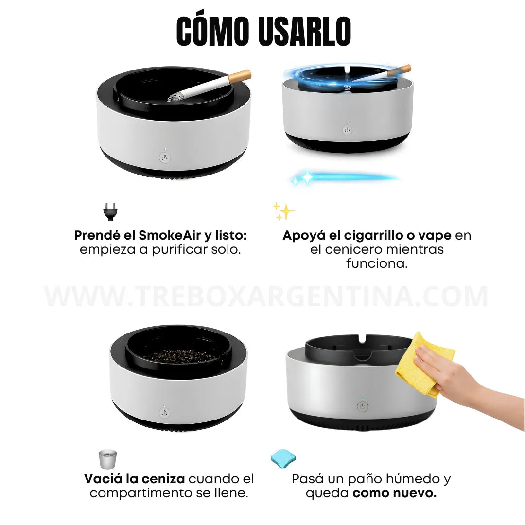 25% NAVIDAD SALE🎁 | SmokeAir™ Cenicero Purificador: Protegé los pulmones de los tuyos del humo del cigarrillo y vapeo