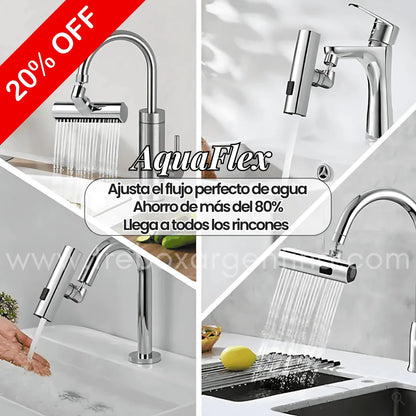 AquaFlex™ Extensor de Grifo Giratorio para Máximo Control y Ahorro de Agua