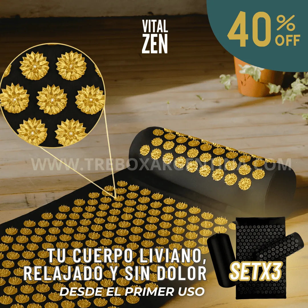 40% OFF🚨 | Set x3 Alfombra y Almohadilla masajeadora de acupresión: Tu ritual diario para liberar tensión y estrés sin salir de casa