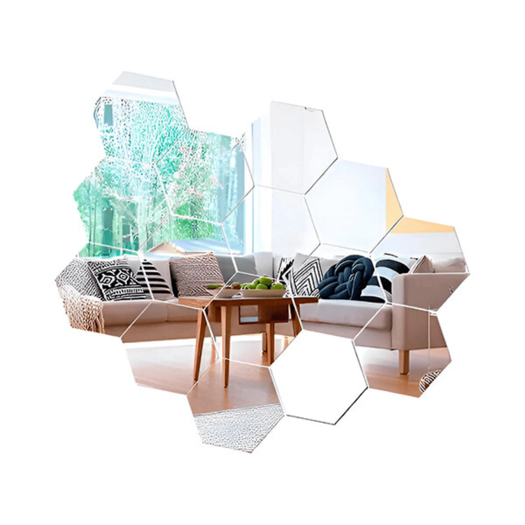 HEXAHOM™ Espejos Adhesivos  Decorativos SetX10 - PROMO 2X1 ¡Llevate 2 Set Paga 1!