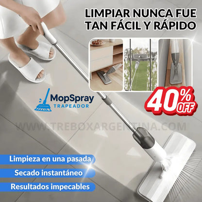 40% OFF 🎁 MopSpray 2 EN 1 Trapeador + Rociador: Limpiá en una pasada, olvidate del trapo y el balde.