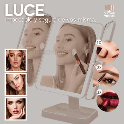 50% OFF | Glowie Mirror Espejo de Maquillaje LED: Maquillate sin problemas con la iluminación perfecta