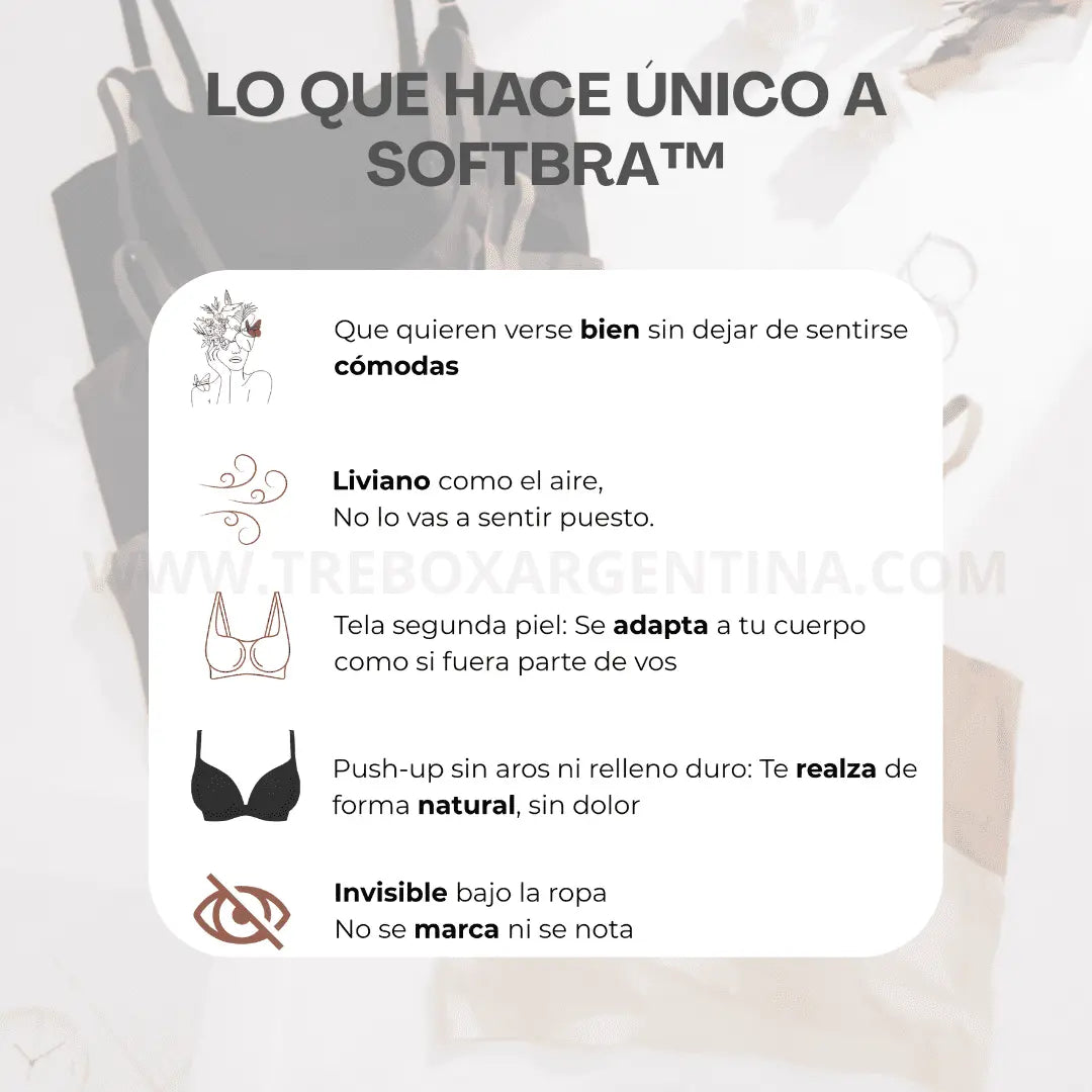 ESPECIAL PACK X3🎁 |  SoftBra™: Corpiño Segunda piel con taza interna, broche y efecto invisible
