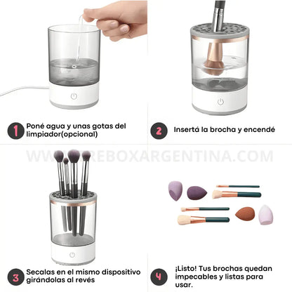 COMBO BEAUTY💄 | Limpiador Eléctrico de Brochas BrushClean  + Neceser WashBag: Cuidá tus brochas y llevá tu make-up con estilo donde quieras.