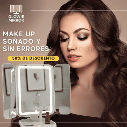 50% OFF | Glowie Mirror Espejo de Maquillaje LED: Maquillate sin problemas con la iluminación perfecta
