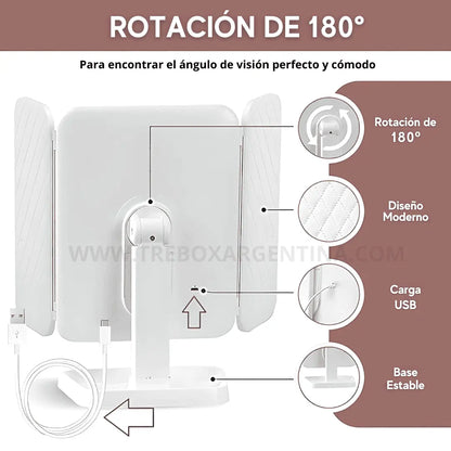 50% OFF | Glowie Mirror Espejo de Maquillaje LED: Maquillate sin problemas con la iluminación perfecta