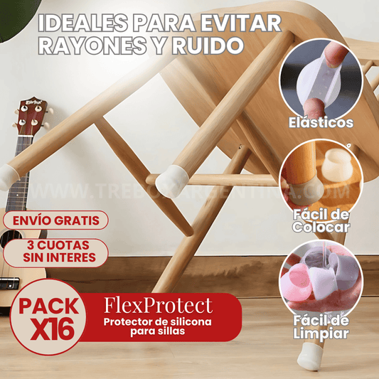 OFERTA PACK X16🎁 | Protector de silicona para sillas FlexProtect: Cuida tus pisos y sillas; no mas rayones y ruido