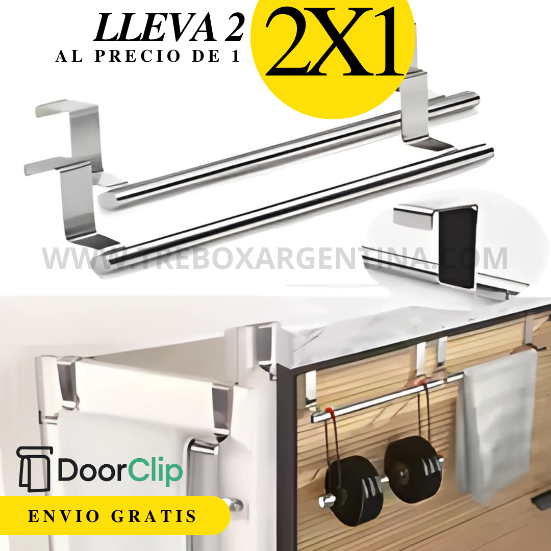 COMBO 2X1 🎁 | DoorClip Colgador de trapos para Cocina: Más orden en tu cocina sin agujerear tus muebles