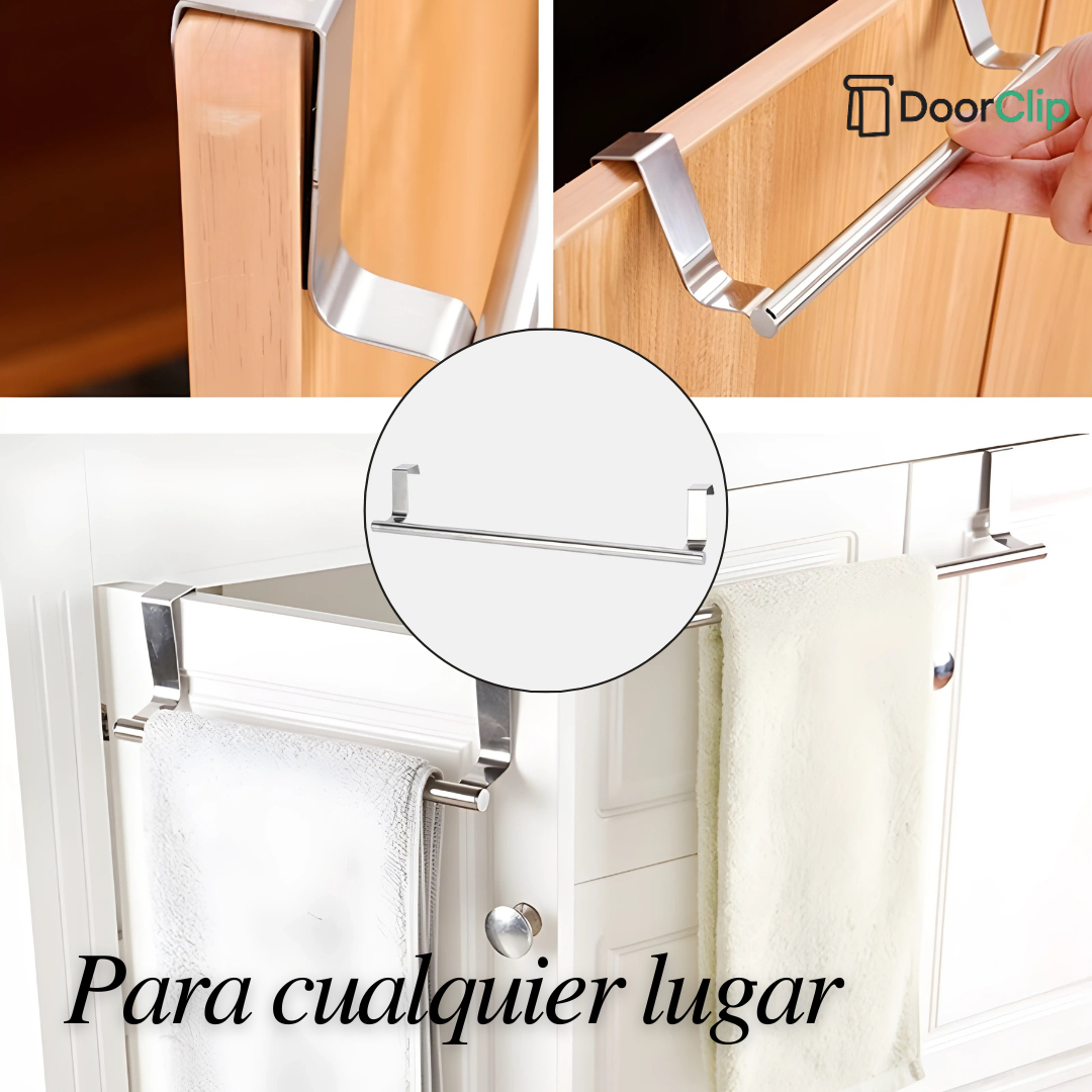 COMBO 2X1 🎁 | DoorClip Colgador de trapos para Cocina: Más orden en tu cocina sin agujerear tus muebles