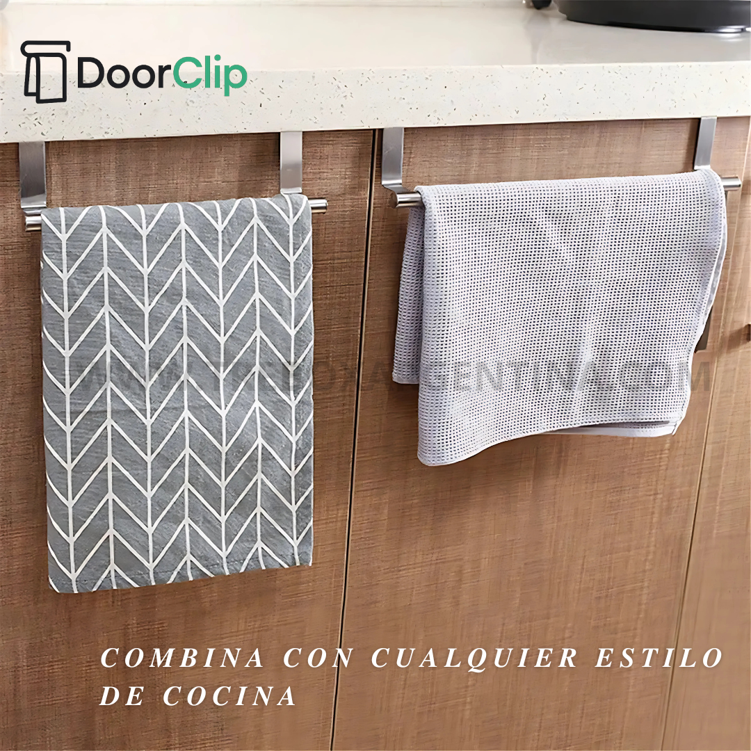 COMBO 2X1 🎁 | DoorClip Colgador de trapos para Cocina: Más orden en tu cocina sin agujerear tus muebles