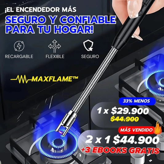 MaxFlame™ | El Encendedor Eléctrico más Seguro del Mercado - Recargable y Sin Gas