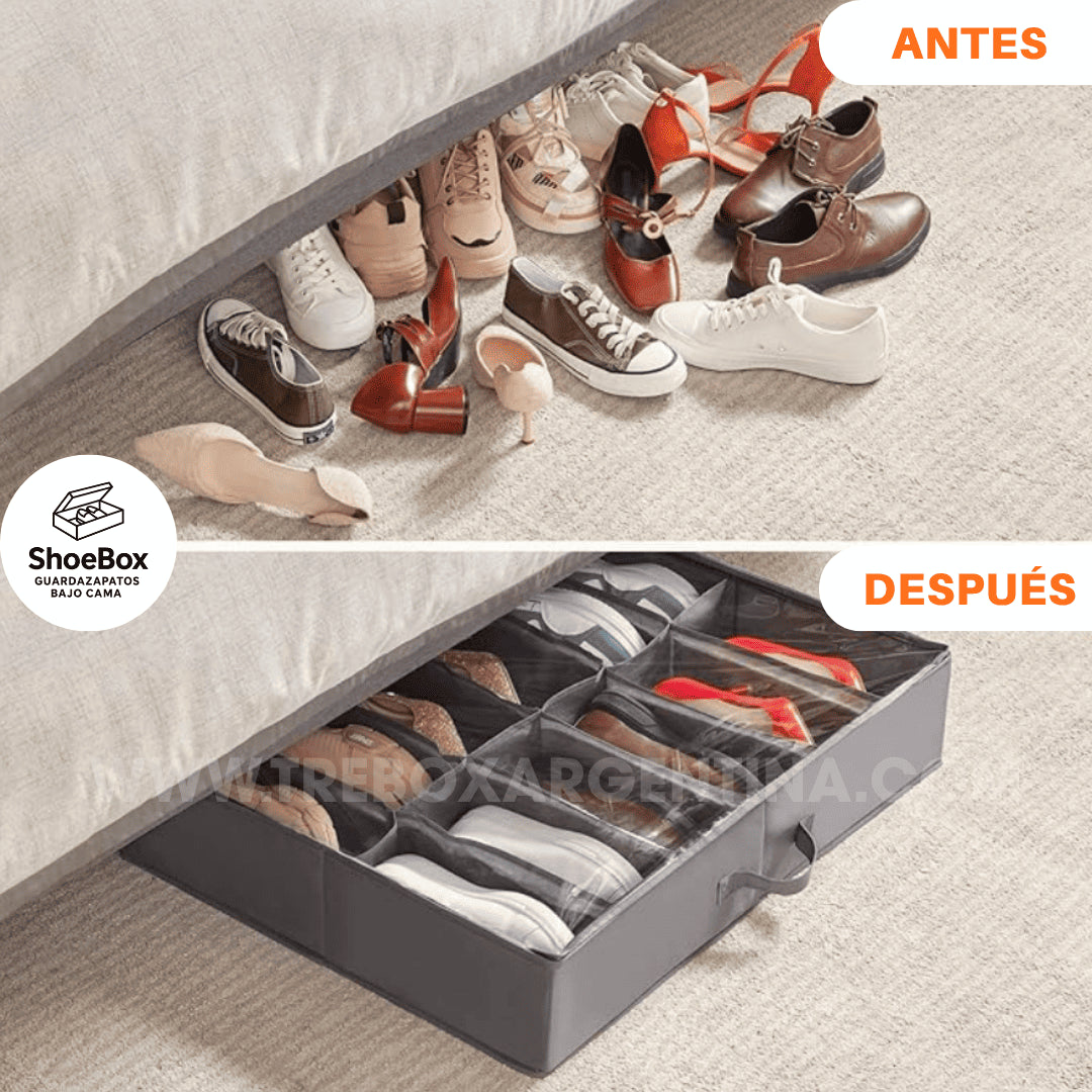 2X1 🎁 | ShoeBox Guardazapatos Bajo Cama: Tu calzado ordenado, protegido y listo para usar