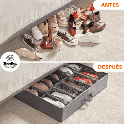 2X1 🎁 | ShoeBox Guardazapatos Bajo Cama: Tu calzado ordenado, protegido y listo para usar