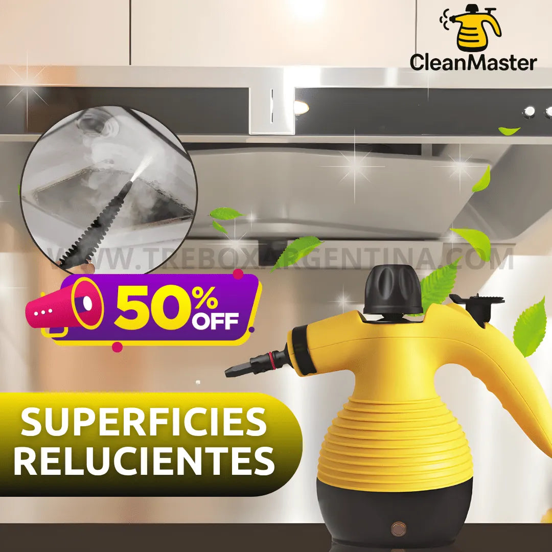 50% OFF🎁 | CleanMaster Limpiadora a vapor Multiuso: Elimina grasa y desinfecta en segundos