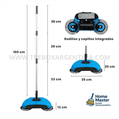 40% OFF 🎁 HomeMaster: Escoba Semiautomática 3 EN 1 | En dos patadas barrés y tu casa queda impecable.