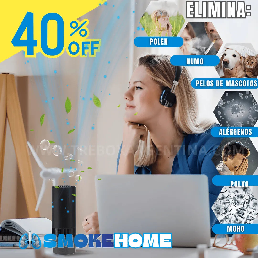 40% NAVIDAD SALE🎁 | SmokeHome™ Purificador Antitoxinas: Protegé los pulmones de los tuyos del humo del cigarrillo, vapeo y olores invisibles.