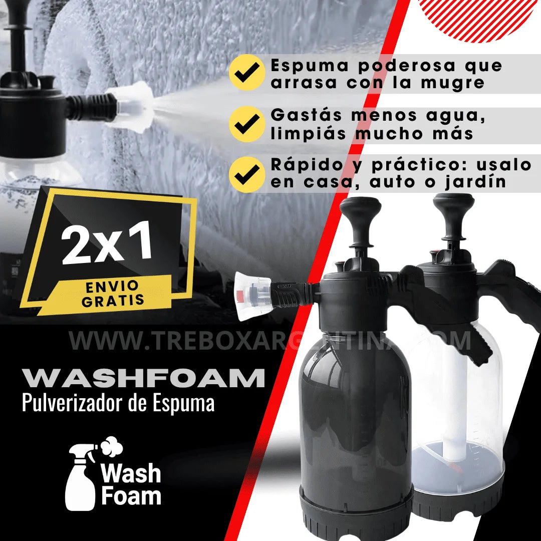COMBO 2X1 🎁 WashFoam Pulverizador de Espuma: La suciedad más dura se va en segundos