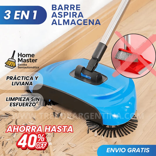 40% OFF 🎁 HomeMaster: Escoba Semiautomática 3 EN 1 | En dos patadas barrés y tu casa queda impecable.