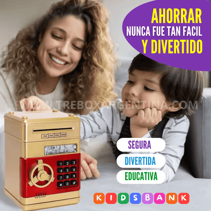 50% OFF🎁 KidsBank | Caja Fuerte Electrónica para niños: La forma más divertida de aprender a ahorrar.
