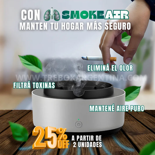 25% NAVIDAD SALE🎁 | SmokeAir™ Cenicero Purificador: Protegé los pulmones de los tuyos del humo del cigarrillo y vapeo