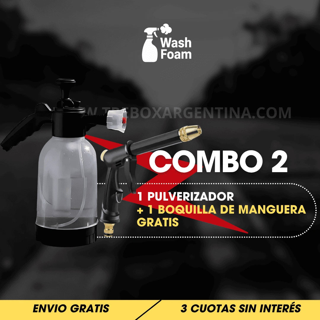 COMBO 2X1 🎁 WashFoam Pulverizador de Espuma: La suciedad más dura se va en segundos