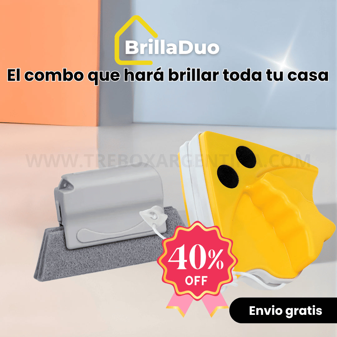 40% OFF🎁 | Combo BrillaDuo: Ventanas relucientes sin escaleras y sin accidentes