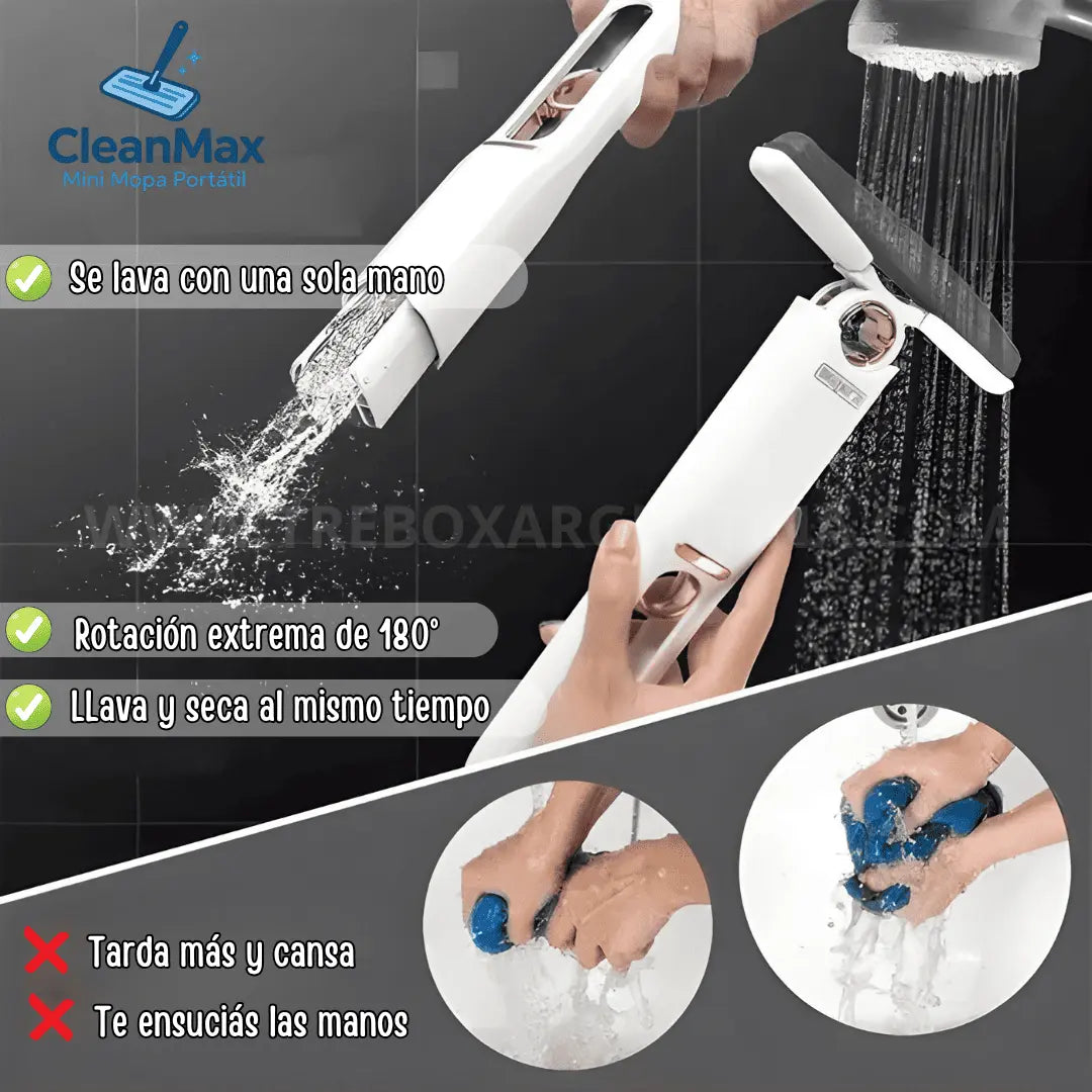🧽 OFERTA 2x1 | CleanMax Mini Mopa Portátil : Tu aliado perfecto para cocinas, baños y vidrios brillantes