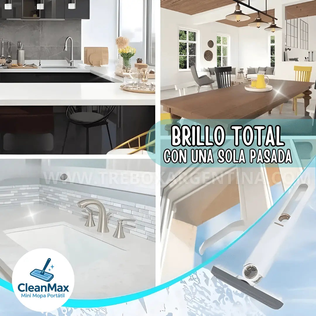 🧽 OFERTA 2x1 | CleanMax Mini Mopa Portátil : Tu aliado perfecto para cocinas, baños y vidrios brillantes