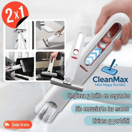 🧽 OFERTA 2x1 | CleanMax Mini Mopa Portátil : Tu aliado perfecto para cocinas, baños y vidrios brillantes